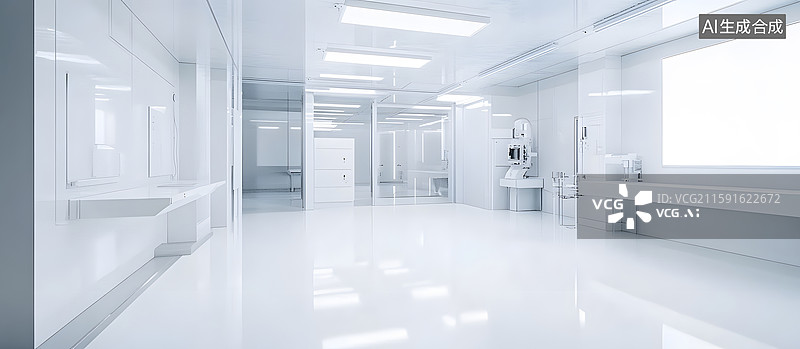 【AI数字艺术】现代化洁净实验室场景图片素材