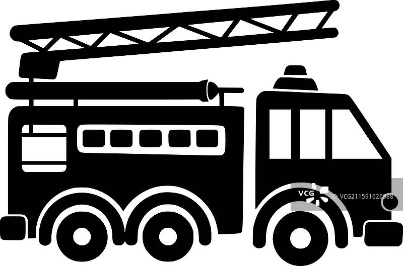 消防车剪影 jpg图片素材