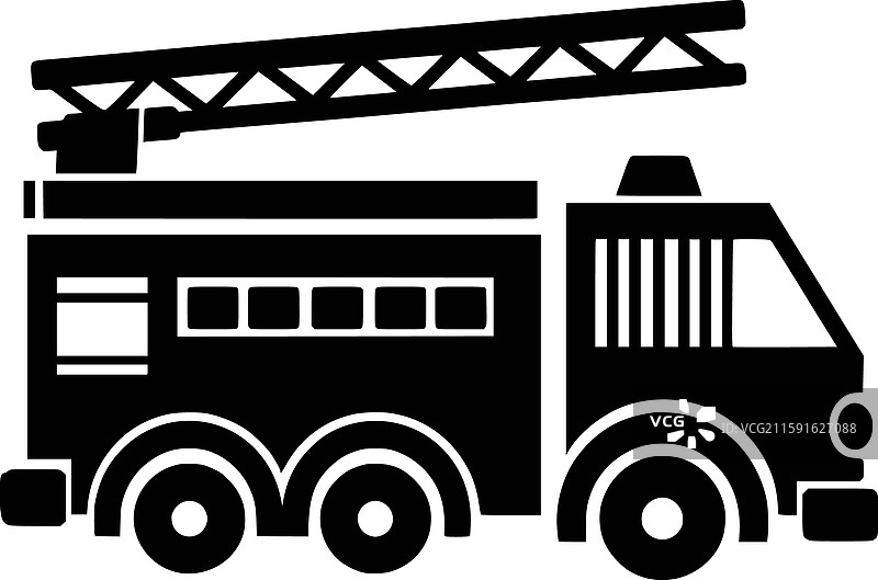 消防车剪影 jpg图片素材