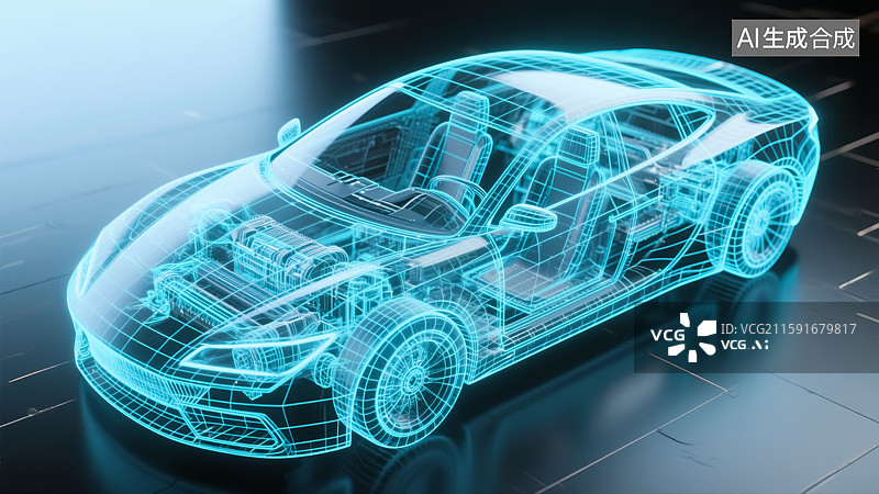 【AI数字艺术】未来汽车科技概念插画图片素材