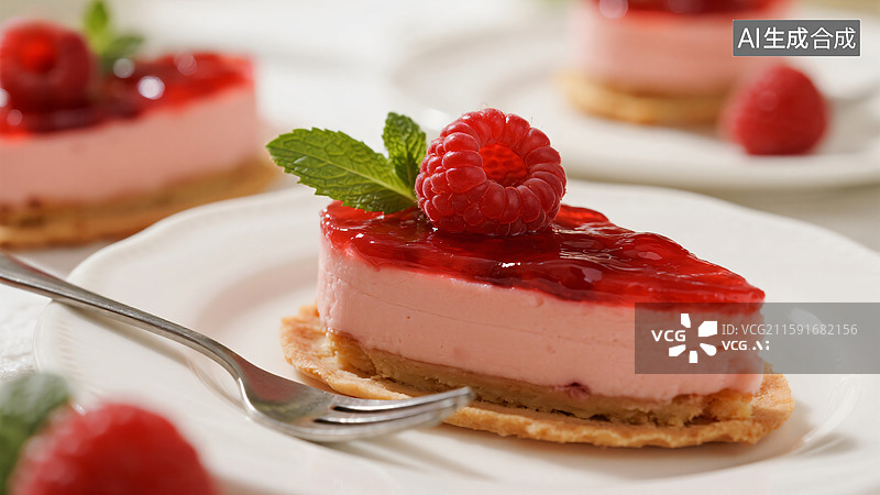 【AI数字艺术】莓果慕斯的诱惑：舌尖上的法式风情图片素材