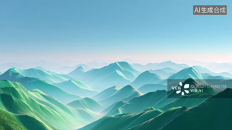 【AI数字艺术】青山连绵图片素材