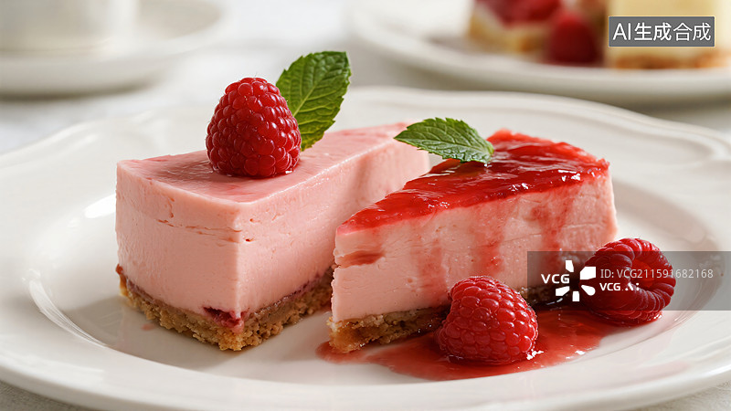 【AI数字艺术】莓果慕斯的诱惑：舌尖上的法式风情图片素材