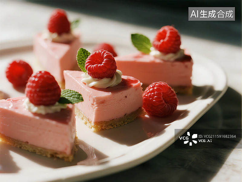 【AI数字艺术】莓果慕斯的诱惑：舌尖上的法式风情图片素材