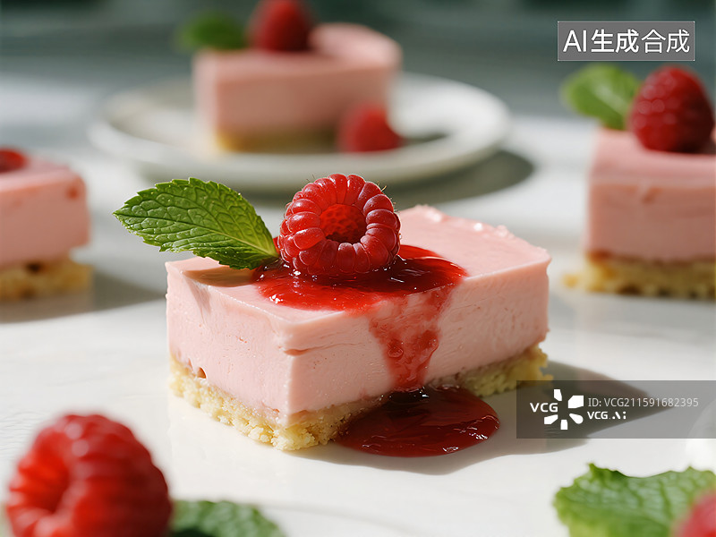 【AI数字艺术】莓果慕斯的诱惑：舌尖上的法式风情图片素材