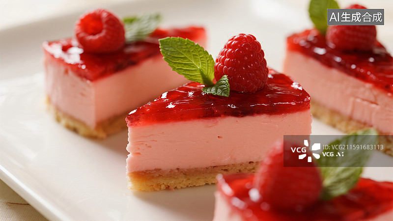 【AI数字艺术】莓果慕斯的诱惑：舌尖上的法式风情图片素材