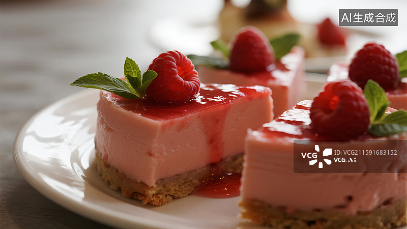 【AI数字艺术】莓果慕斯的诱惑：舌尖上的法式风情图片素材