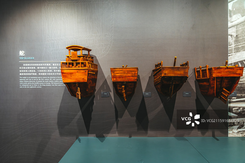 泉州海外交通史博物馆中国传统木帆船模型展厅（舵）图片素材