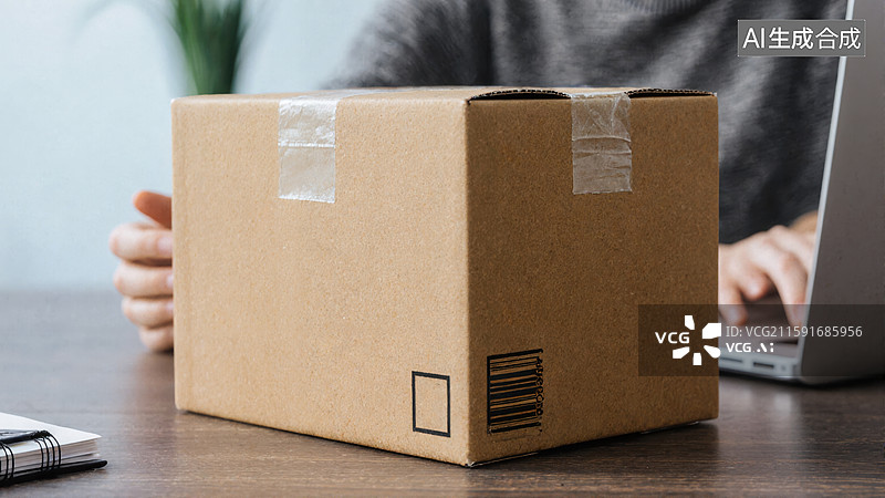 【AI数字艺术】快递包裹办公场景图片素材