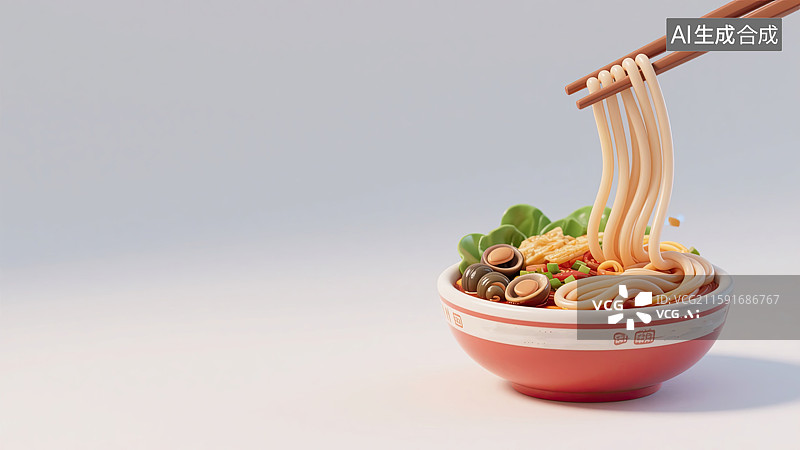 【AI数字艺术】螺蛳粉，美食，筷子，健康食物，白色背景图片素材