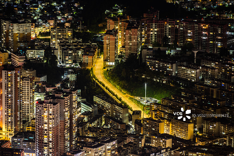 云南红河中国锡都个旧城市航拍图片素材