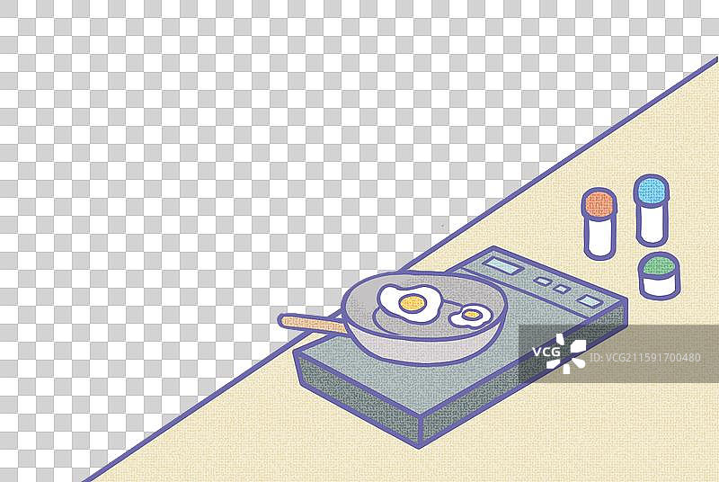 厨房灶台煎蛋图片素材