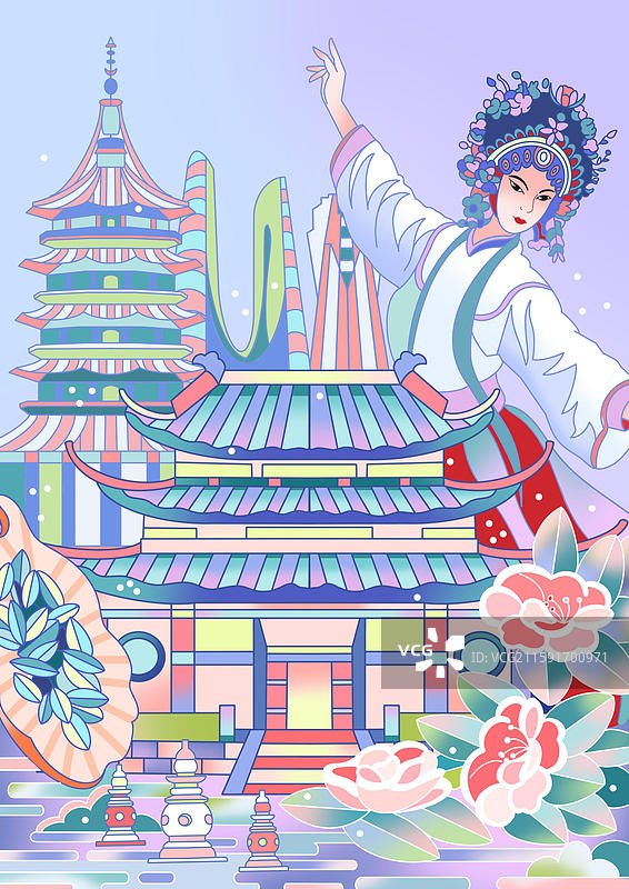 杭州插画图片素材