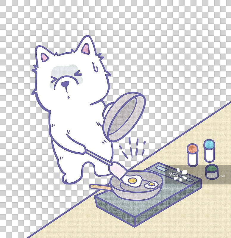 小狗煎蛋卡通元素图片素材