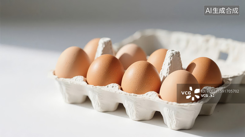 【AI数字艺术】鸡蛋置于纸托中图片素材