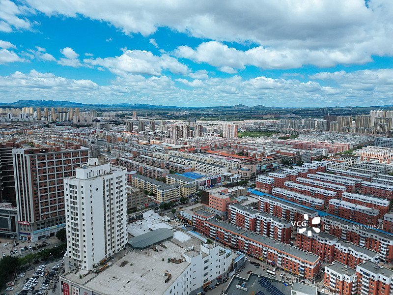 阜新市 细河区 人民公园 太平区 航拍 城市图片素材