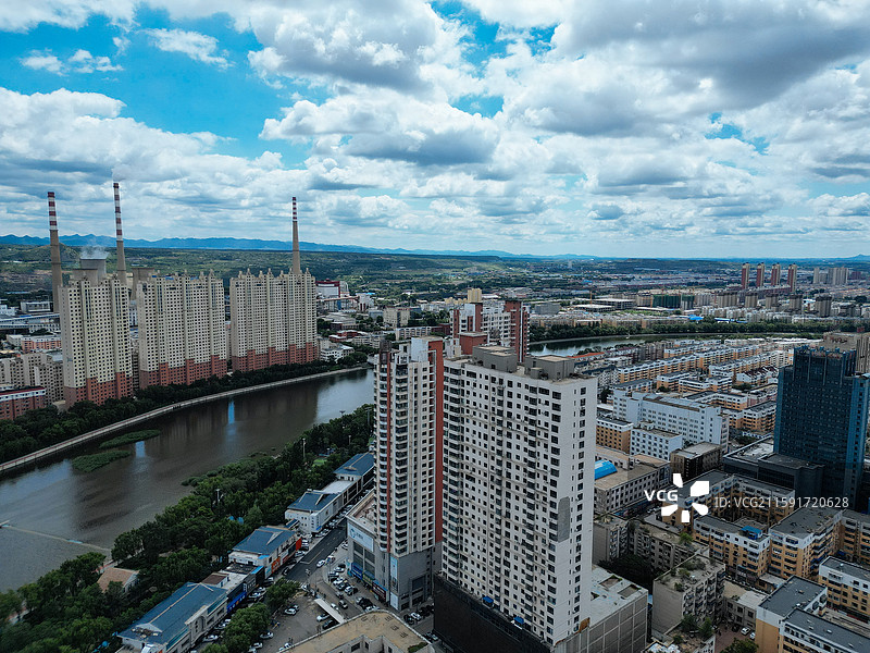 阜新市 细河区 人民公园 太平区 航拍 城市图片素材