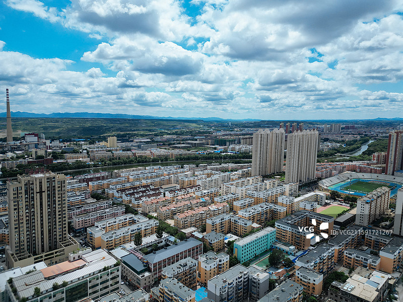 阜新市 细河区 人民公园 太平区 航拍 城市图片素材