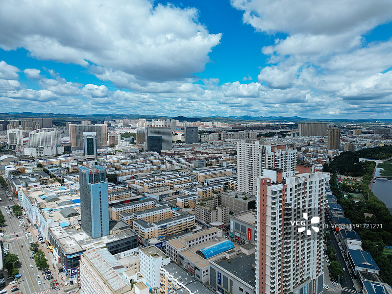 阜新市 细河区 人民公园 太平区 航拍 城市图片素材