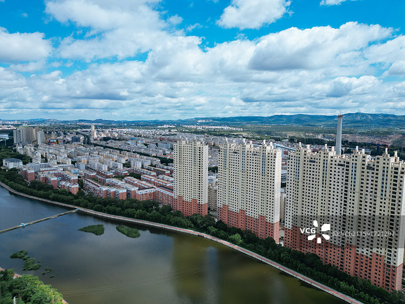 阜新市 细河区 人民公园 太平区 航拍 城市图片素材