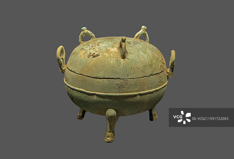 湖北省武汉博物馆：青铜鼎（汉，新洲区技校出土）图片素材