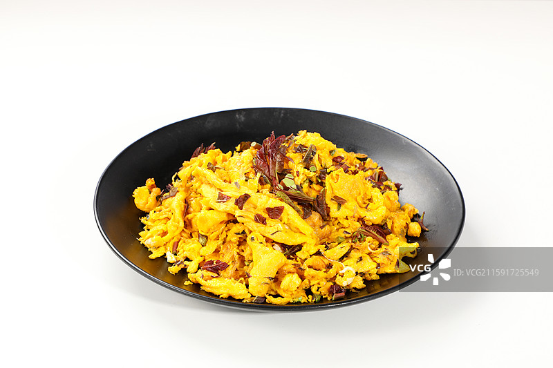 香椿鲜贝炒鸡蛋图片素材