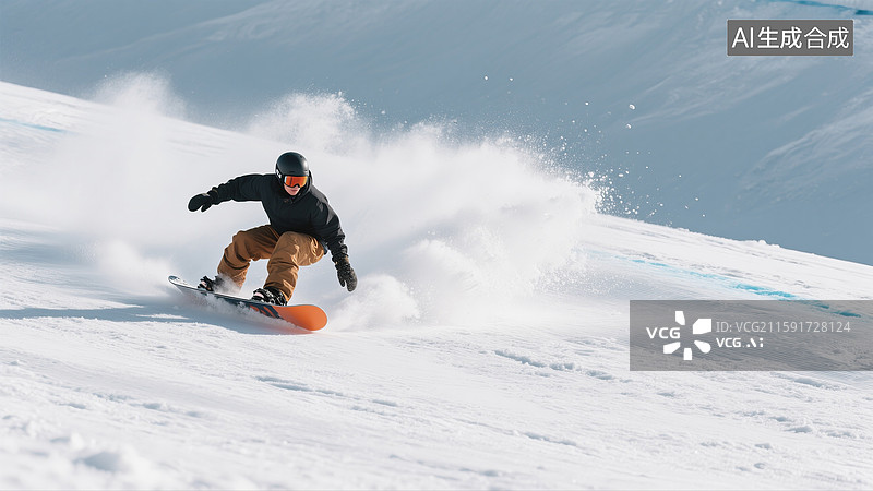 【AI数字艺术】体育项目，滑雪板运动，单板滑雪图片素材