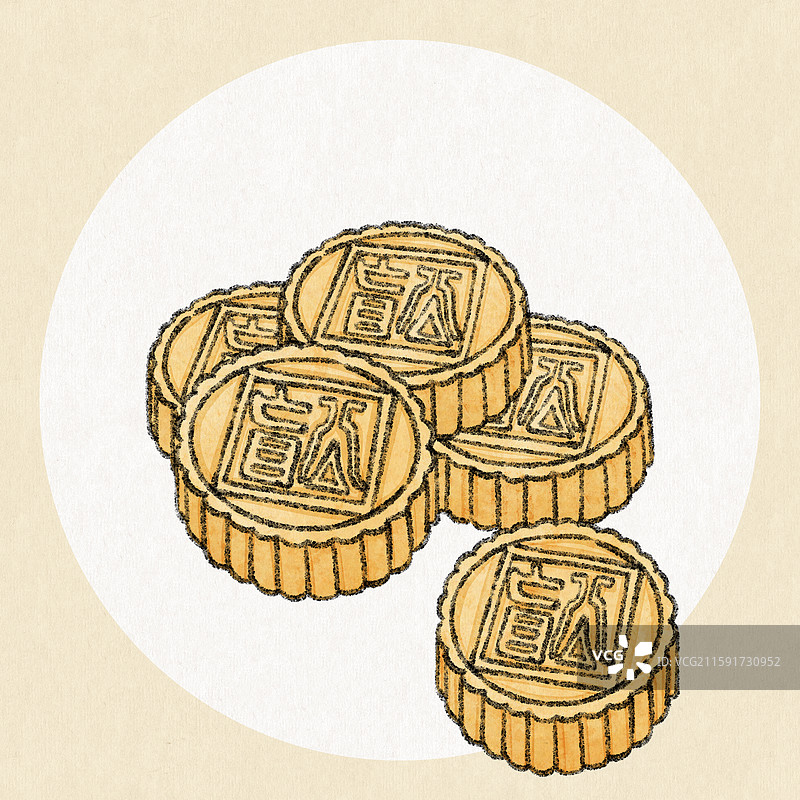 佛山美食插画-盲公饼图片素材