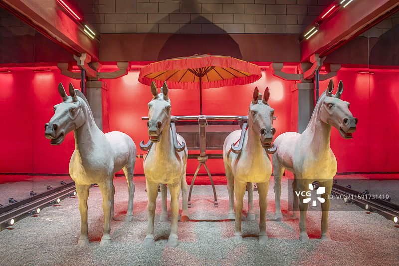 汉阳陵的车马复制品图片素材