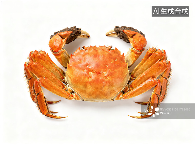 【AI数字艺术】一只煮熟的橙色螃蟹图片素材