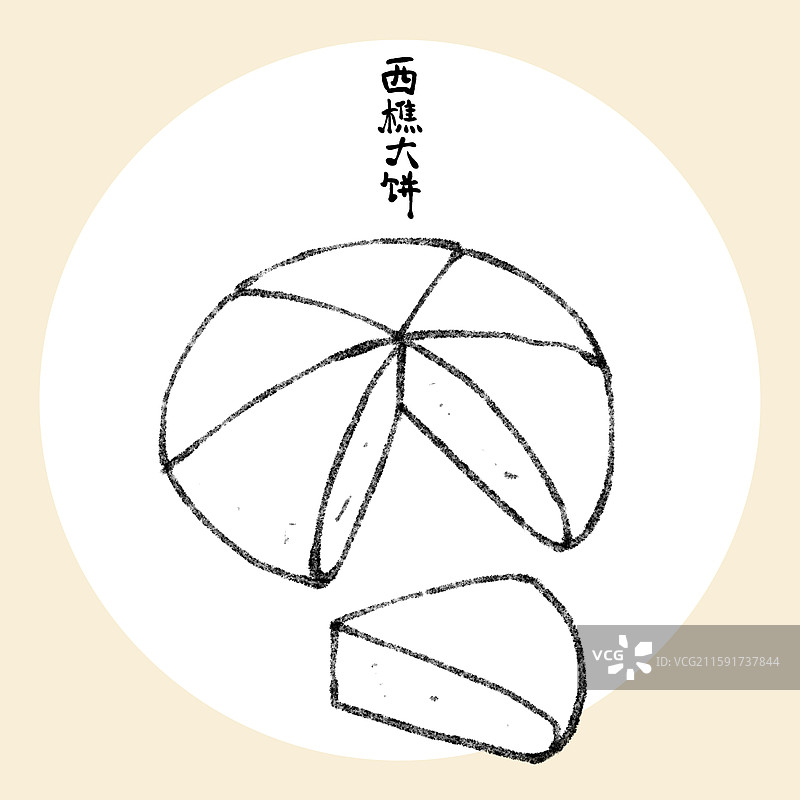 佛山美食插画-西樵大饼图片素材