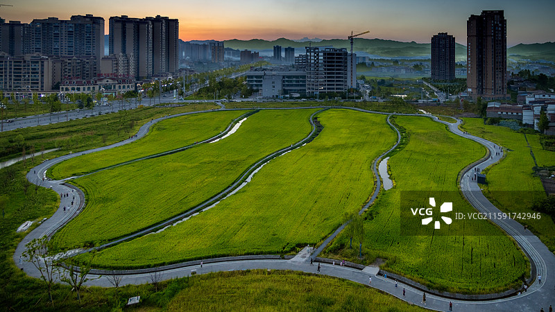 开江县“三里田园”风光图片素材