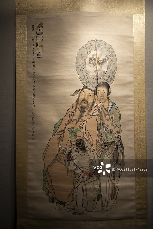 清 钱慧安富贵昌宜侯王人物图轴【1905年，上海市历史博物馆收藏；钱慧安，号清溪樵子，善工笔人物仕女图片素材