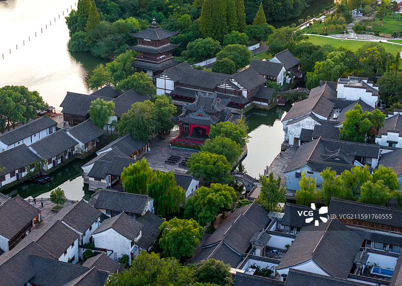 柯岩鲁镇航拍图片素材