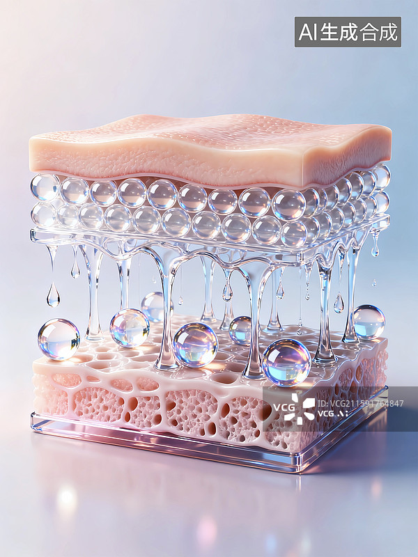 【AI数字艺术】高倍镜显示细胞纹理水珠材质材料图片素材