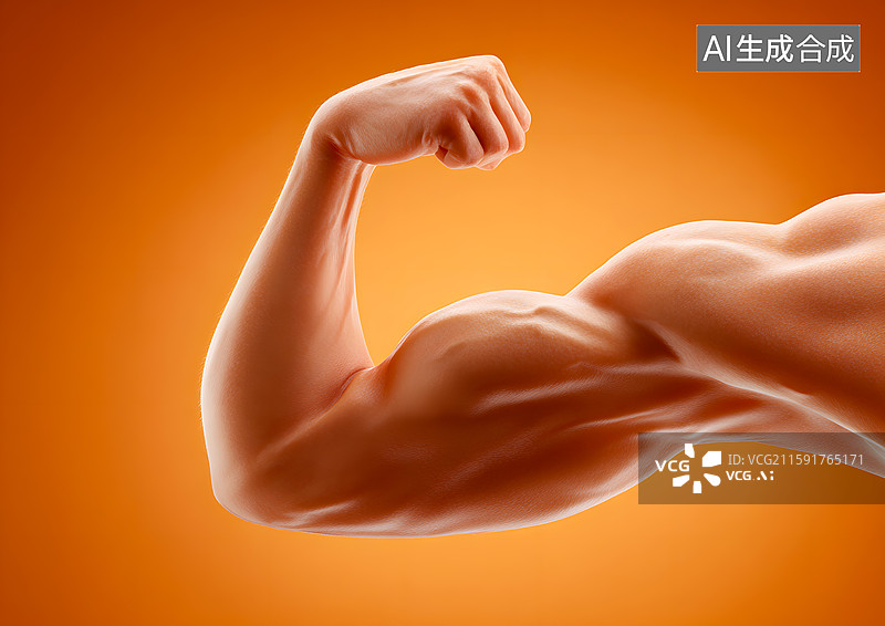 【AI数字艺术】一个健身男人强壮的二头肌图片素材