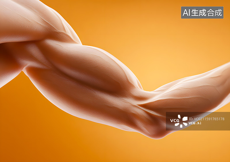 【AI数字艺术】一个健身男人强壮的二头肌图片素材