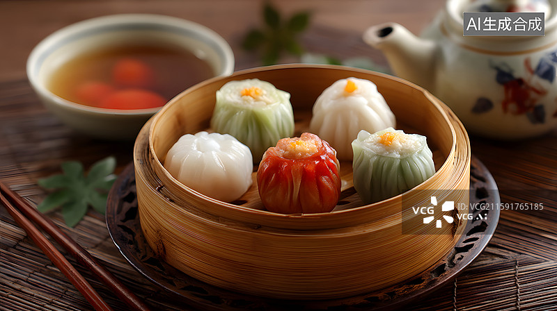 【AI数字艺术】传统中式点心展示图片素材