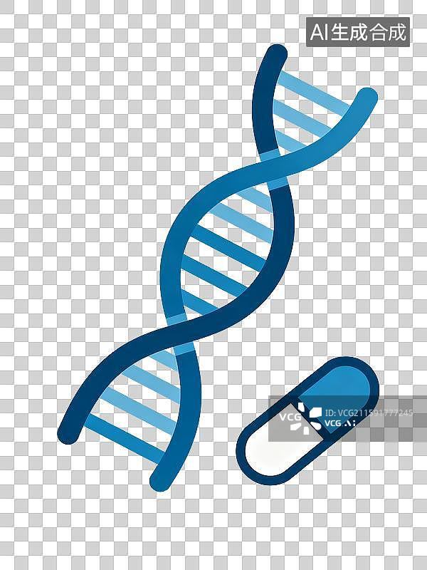【AI数字艺术】DNA基因和药片图片素材