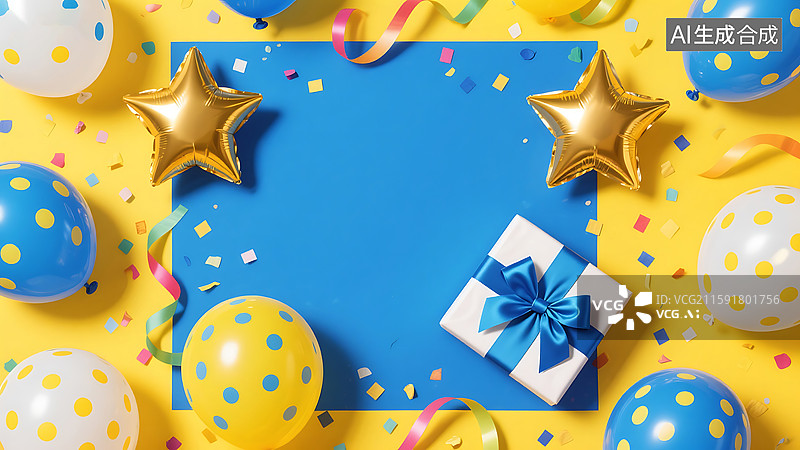 【AI数字艺术】缤纷气球节日庆典空白背景图图片素材