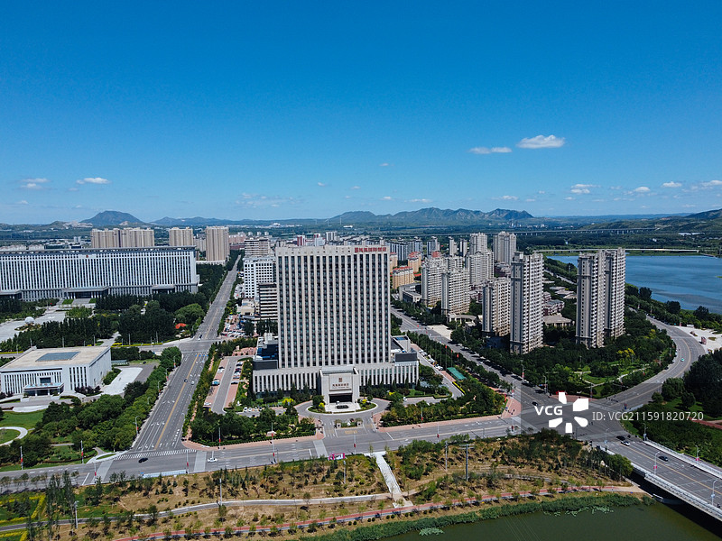 朝阳市 双塔区 龙腾大街 大凌河 航拍 朝阳大街图片素材