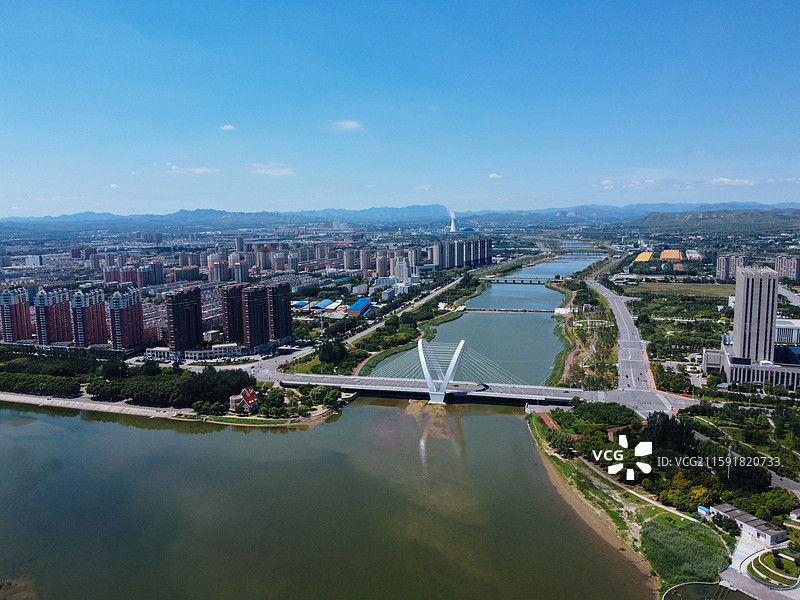朝阳市 双塔区 龙腾大街 大凌河 航拍 朝阳大街图片素材