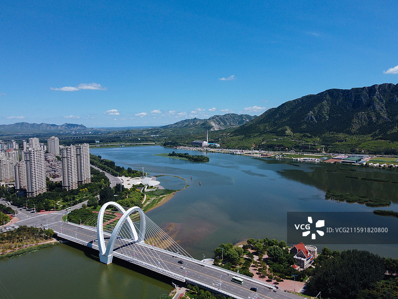 朝阳市 双塔区 龙腾大街 大凌河 航拍 朝阳大街图片素材
