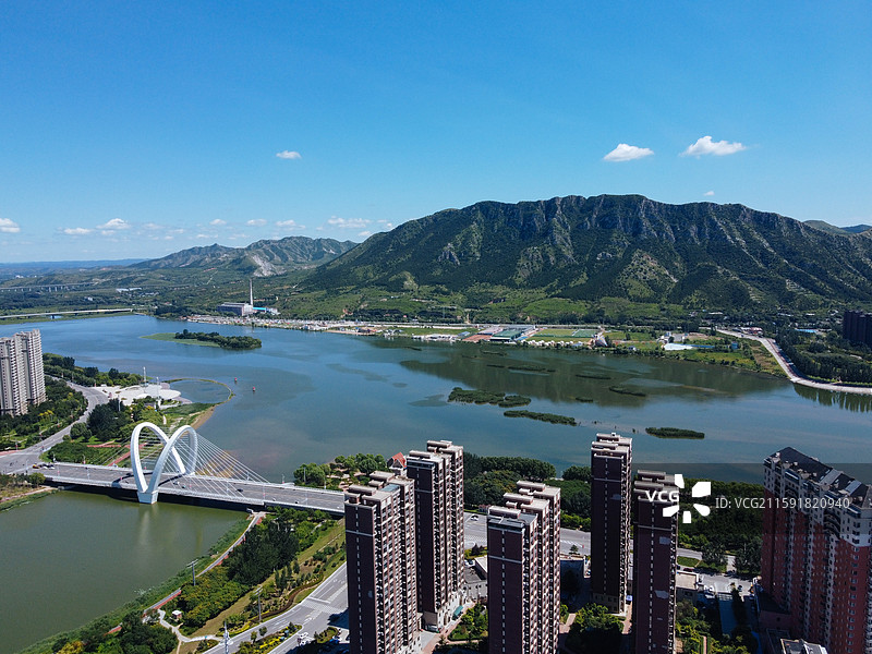 朝阳市 双塔区 龙腾大街 大凌河 航拍 朝阳大街图片素材