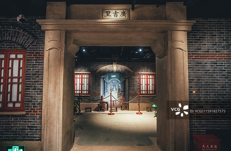 上海中共四大纪念馆外观及室内展览（中国共产党第四次全国代表大会纪念馆）图片素材