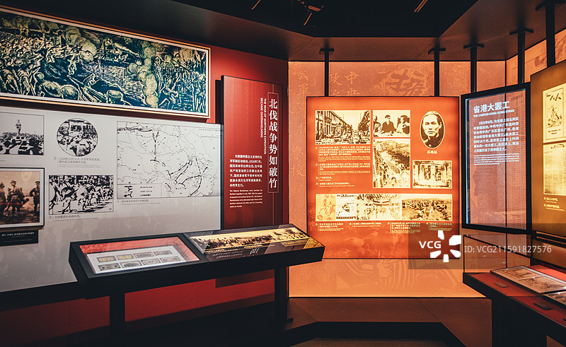 上海中共四大纪念馆外观及室内展览（中国共产党第四次全国代表大会纪念馆）图片素材