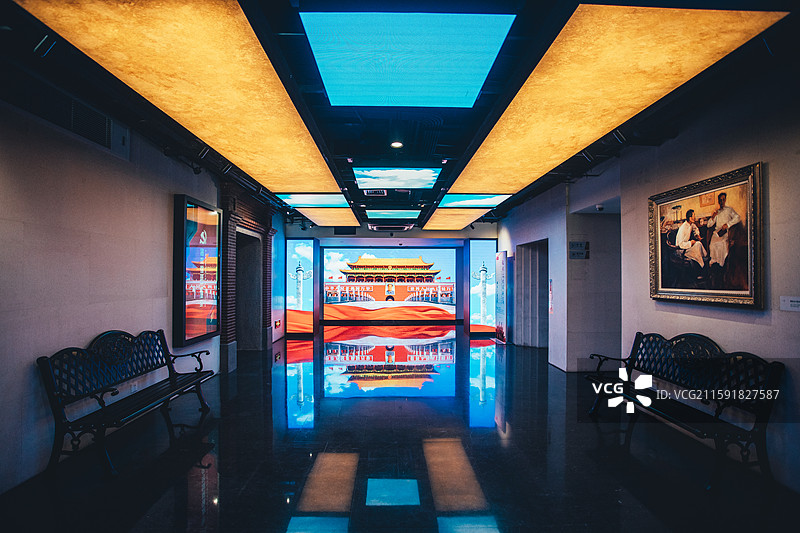 上海中共四大纪念馆外观及室内展览（中国共产党第四次全国代表大会纪念馆）图片素材