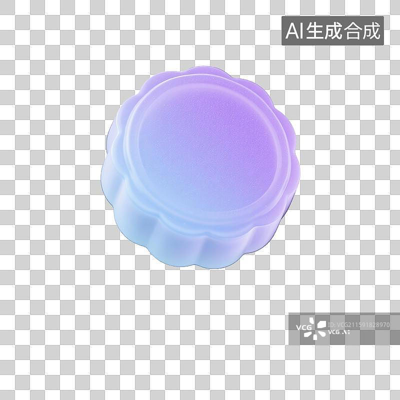 【AI数字艺术】3D渲染，透明质感，月饼，卡通月饼，中秋节，免抠元素图片素材