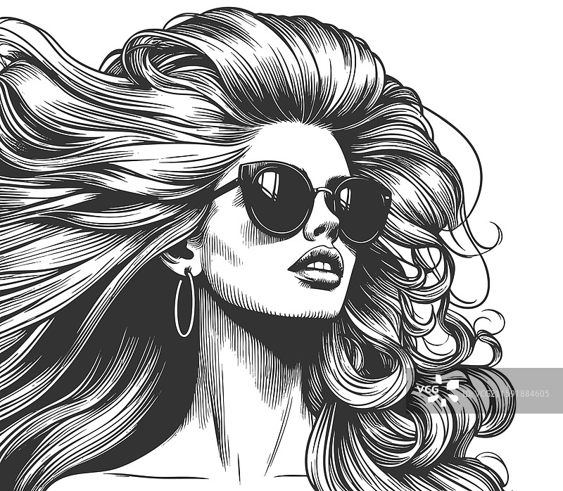 戴着太阳镜的女性时尚图片素材