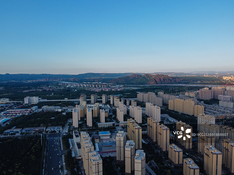 赤峰市 红山区 松洲公园 松山区 赤峰商厦 航拍 地标图片素材